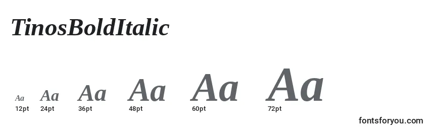 TinosBoldItalic Font Sizes