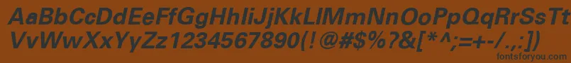 UniversceBoldoblique Font – Black Fonts on Brown Background