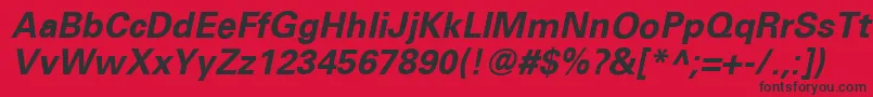 UniversceBoldoblique Font – Black Fonts on Red Background