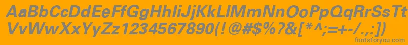 UniversceBoldoblique Font – Gray Fonts on Orange Background