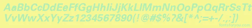 UniversceBoldoblique Font – Green Fonts on Yellow Background