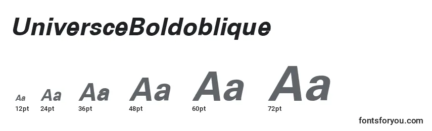 Размеры шрифта UniversceBoldoblique