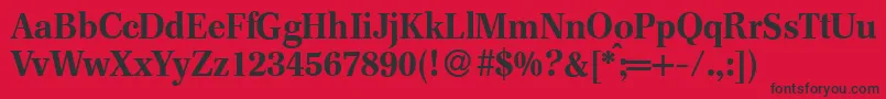 F820RomanBold Font – Black Fonts on Red Background