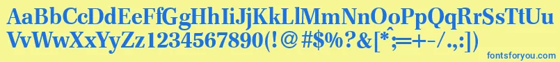 F820RomanBold Font – Blue Fonts on Yellow Background