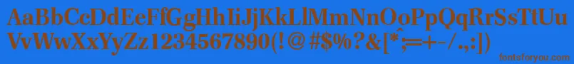 F820RomanBold Font – Brown Fonts on Blue Background