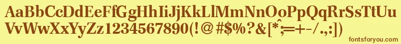 F820RomanBold Font – Brown Fonts on Yellow Background
