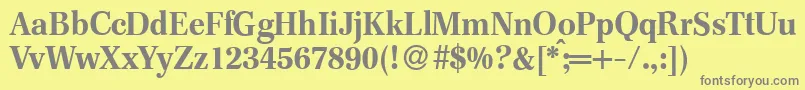 F820RomanBold Font – Gray Fonts on Yellow Background