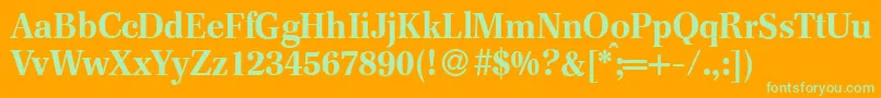 F820RomanBold Font – Green Fonts on Orange Background