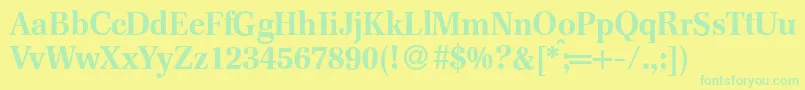 F820RomanBold Font – Green Fonts on Yellow Background