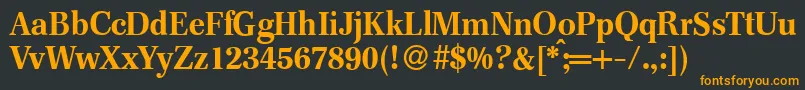 F820RomanBold Font – Orange Fonts on Black Background