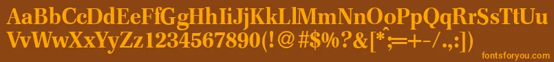 F820RomanBold Font – Orange Fonts on Brown Background