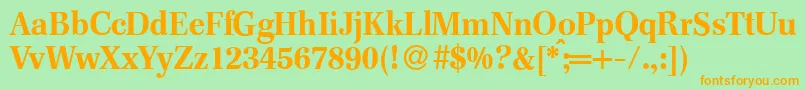 F820RomanBold Font – Orange Fonts on Green Background