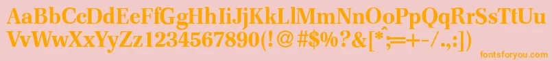 F820RomanBold Font – Orange Fonts on Pink Background