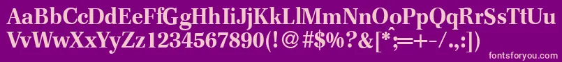 F820RomanBold Font – Pink Fonts on Purple Background