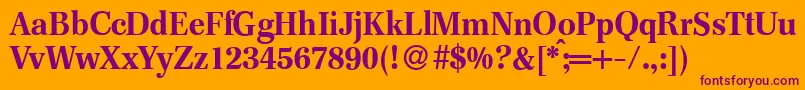F820RomanBold Font – Purple Fonts on Orange Background