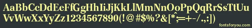 F820RomanBold Font – Yellow Fonts on Black Background