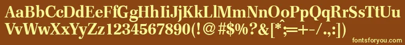 F820RomanBold Font – Yellow Fonts on Brown Background