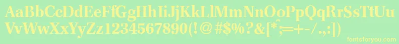 F820RomanBold Font – Yellow Fonts on Green Background