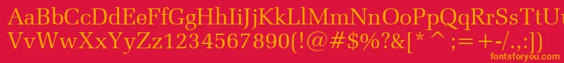 ZapfelliptBtRoman Font – Orange Fonts on Red Background