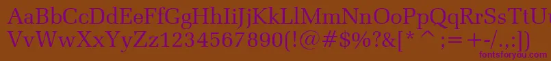 ZapfelliptBtRoman Font – Purple Fonts on Brown Background