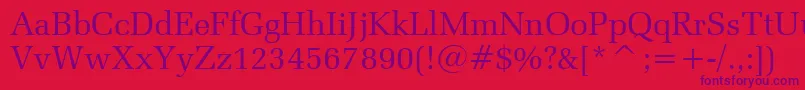 ZapfelliptBtRoman Font – Purple Fonts on Red Background