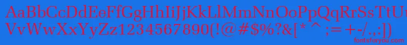 ZapfelliptBtRoman Font – Red Fonts on Blue Background