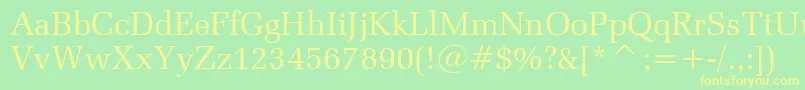 ZapfelliptBtRoman Font – Yellow Fonts on Green Background