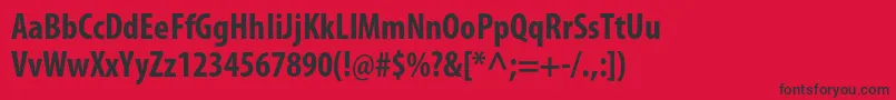 MyriadproBoldcond Font – Black Fonts on Red Background
