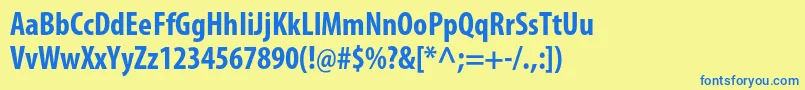 MyriadproBoldcond Font – Blue Fonts on Yellow Background