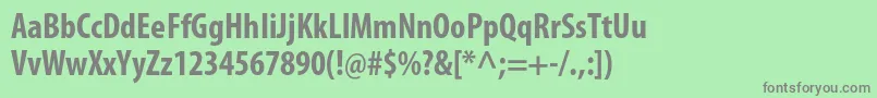 フォントMyriadproBoldcond – 緑の背景に灰色の文字