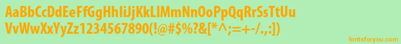 MyriadproBoldcond Font – Orange Fonts on Green Background