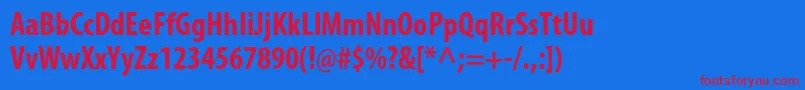 MyriadproBoldcond Font – Red Fonts on Blue Background