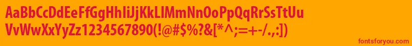 MyriadproBoldcond Font – Red Fonts on Orange Background