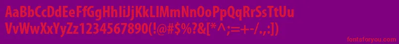 MyriadproBoldcond Font – Red Fonts on Purple Background