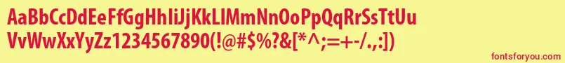 MyriadproBoldcond Font – Red Fonts on Yellow Background