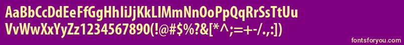 MyriadproBoldcond Font – Yellow Fonts on Purple Background