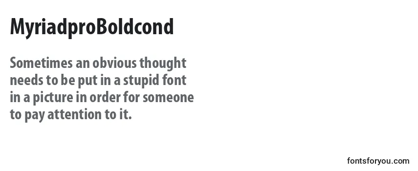 MyriadproBoldcond Font