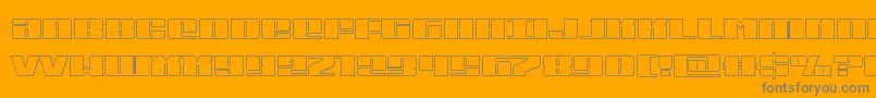 Michiganout-Schriftart – Graue Schriften auf orangefarbenem Hintergrund