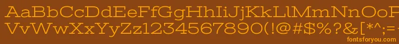 StintultraexpandedRegular Font – Orange Fonts on Brown Background