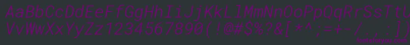 フォントRobotomonoLightitalic – 黒い背景に紫のフォント