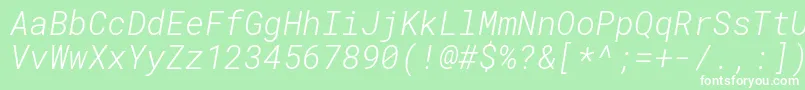 RobotomonoLightitalic Font – White Fonts on Green Background