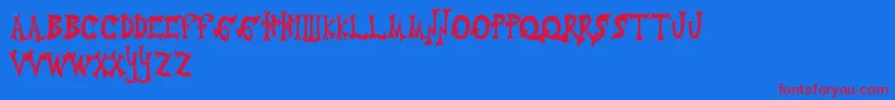 Vaquerojado Font – Red Fonts on Blue Background