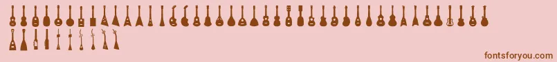 Ukulele Font – Brown Fonts on Pink Background