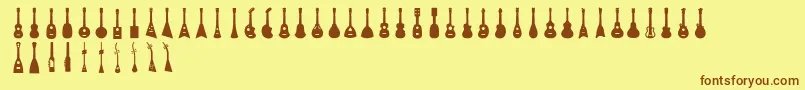 Ukulele Font – Brown Fonts on Yellow Background