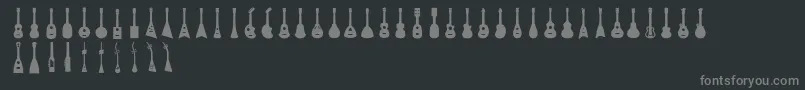 Ukulele Font – Gray Fonts on Black Background