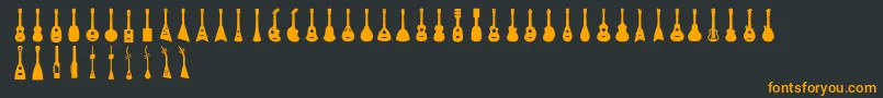 Ukulele Font – Orange Fonts on Black Background