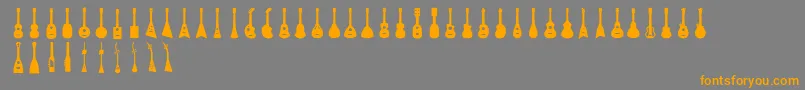 Ukulele Font – Orange Fonts on Gray Background