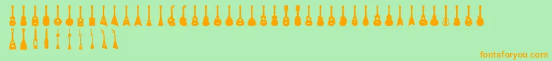 Ukulele Font – Orange Fonts on Green Background