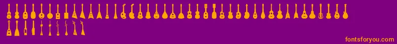 Fonte Ukulele – fontes laranjas em um fundo violeta