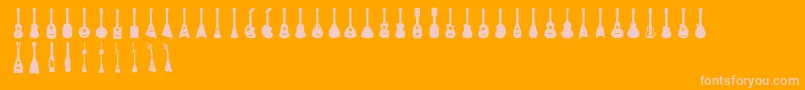 Ukulele Font – Pink Fonts on Orange Background